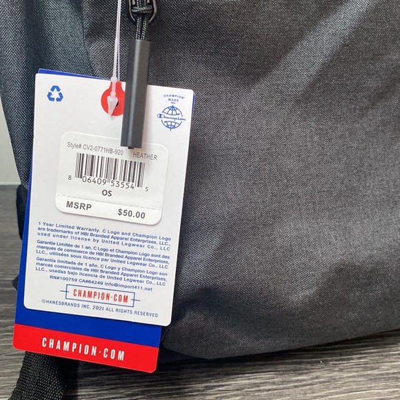 CHAMPION Momentum Backpack in Heather /blue lining - ultimate durability NEW - Picture 3 of 10